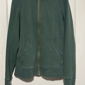 lululemon athletica Deep Green Zip Hoodie with Light Metal Zipper Tab